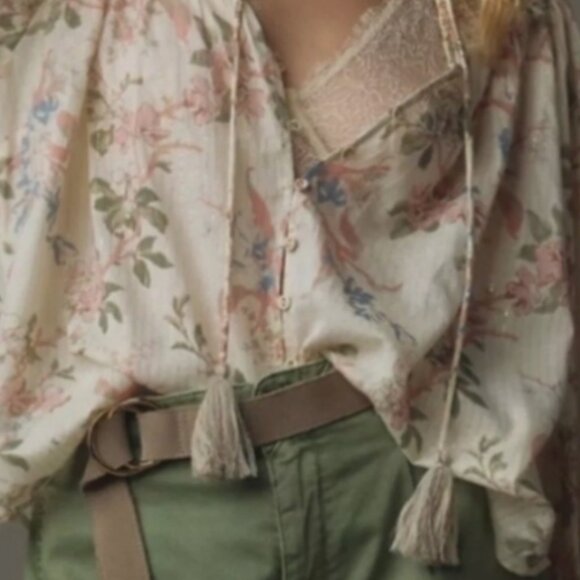 Brand New By Anthropologie Long Sleeve Smocked Lurex Top - Picture 4 of 13